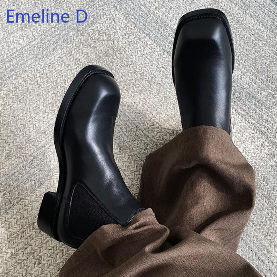 Formal Men Daily Wear Footwear - أحذية تشيلسي للرجال بمقدمة مربعة، أحذية