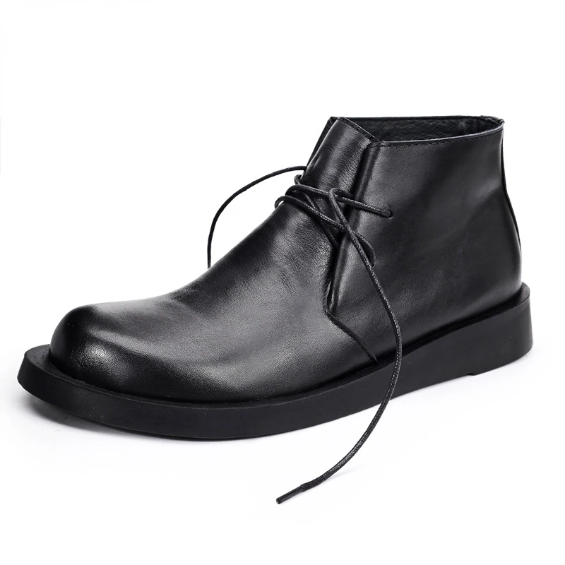 Men Formal Wear With Boots - خمر جلد طبيعي الرجال الكاحل البقرة