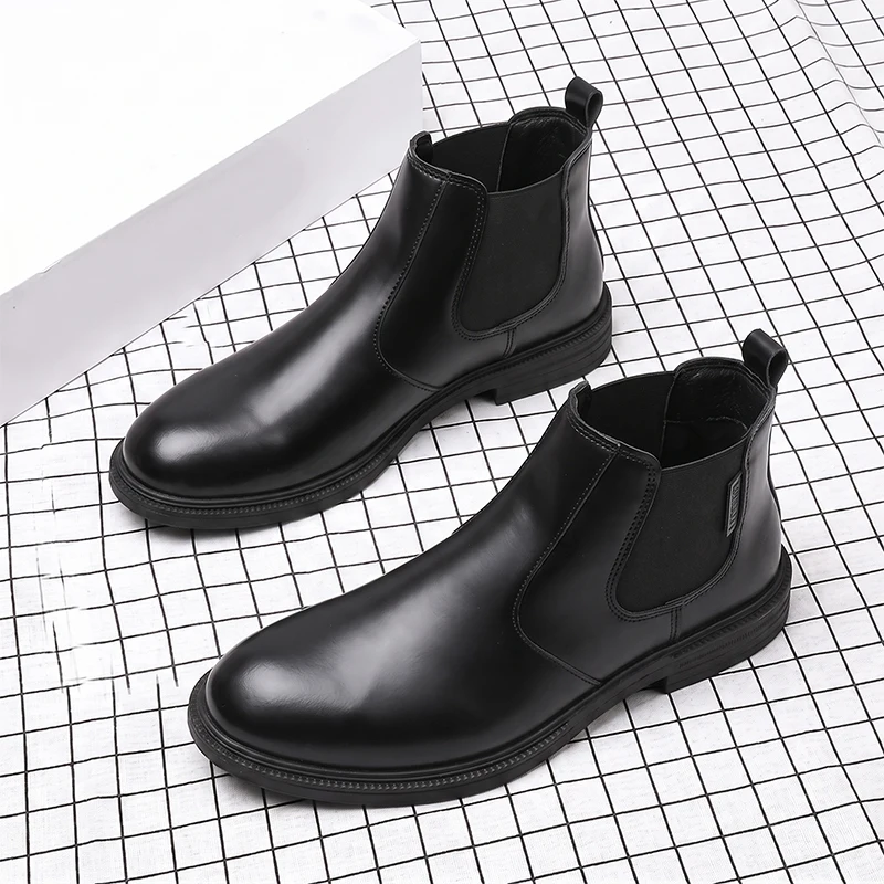 حذاء تشيلسي رجالي من الجلد، تص - مراجعة Men Formal Wear With Boots وسعره