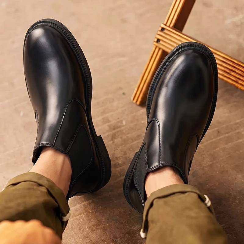 حذاء تشيلسي رجالي من الجلد، تص - مراجعة Men Formal Wear With Boots وسعره
