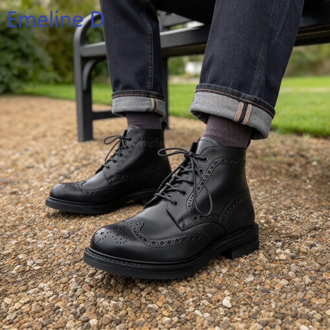أحذية رجالية بروغ بطول الكاحل  - مراجعة Formal Men Daily Wear Footwear وسعره