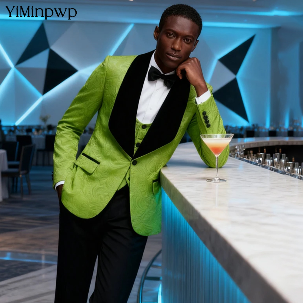 YiMinpwp الأخضر الجاكار الرجال - مراجعة Men Formal Wear Modern وسعره